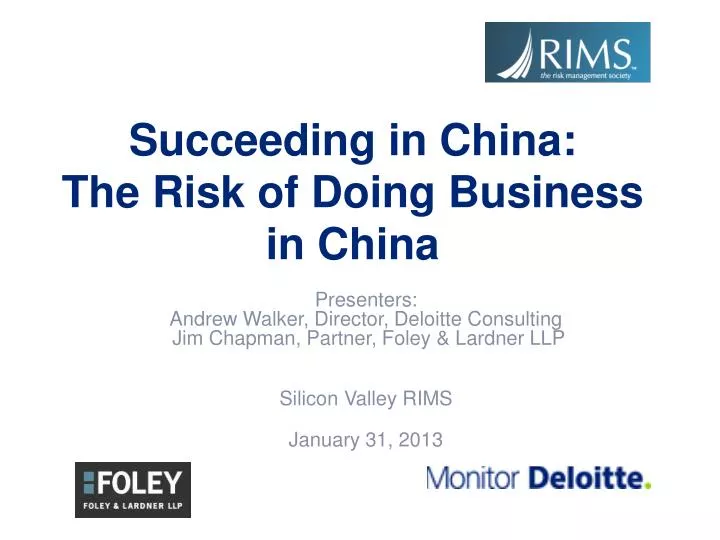 succeeding in china the risk of doing business in china