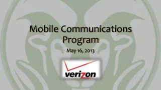 Mobile Communications Program