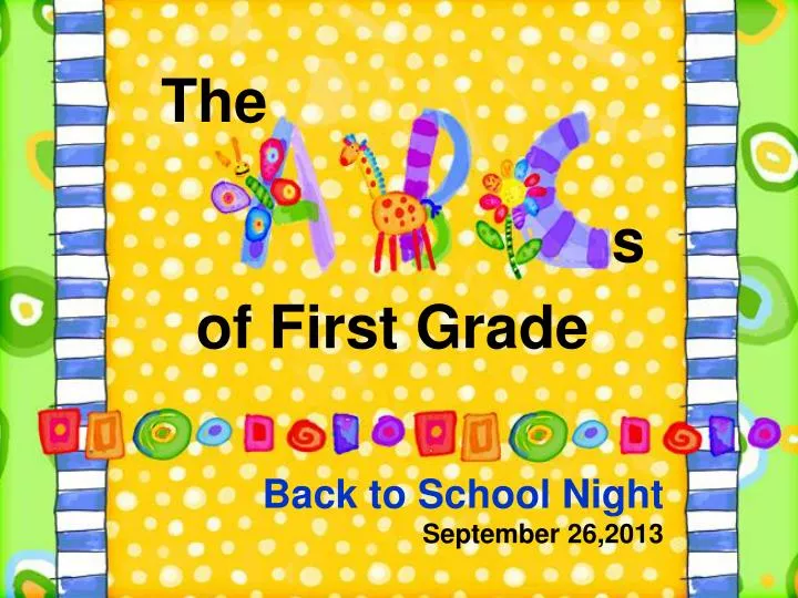 back to school night september 26 2013