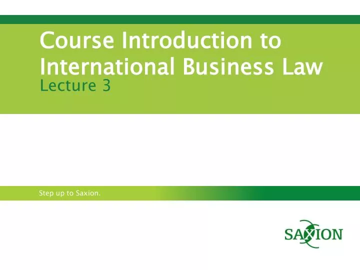 course introduction to international business law