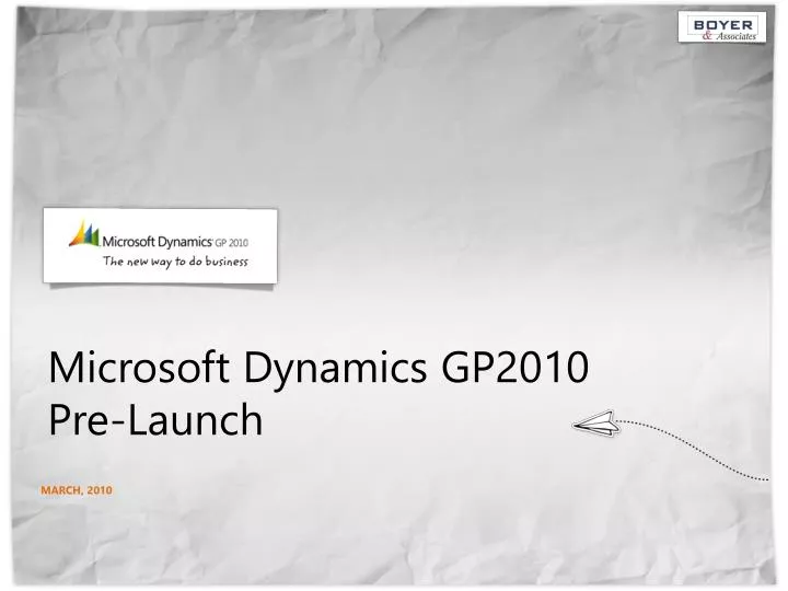 microsoft dynamics gp2010 pre launch