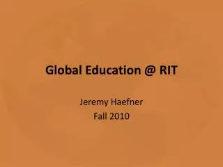 Global Education @ RIT