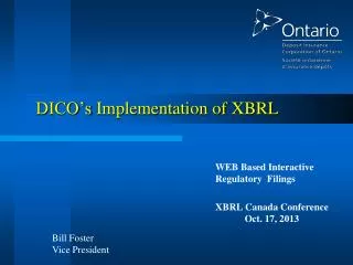 DICO’s Implementation of XBRL