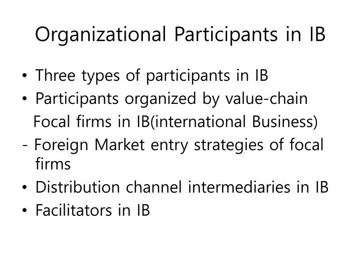 organizational participants in ib