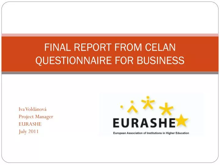 final report from celan questionnaire for business