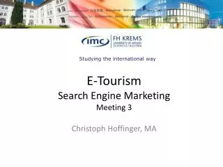 E- Tourism Search Engine Marketing Meeting 3