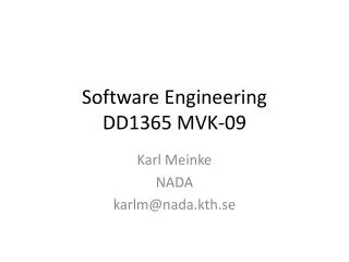 Software Engineering DD1365 MVK- 09