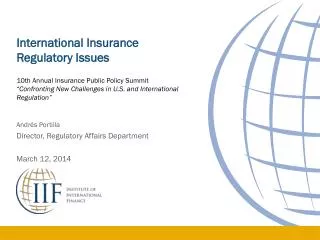 International Insurance Regulatory Issues