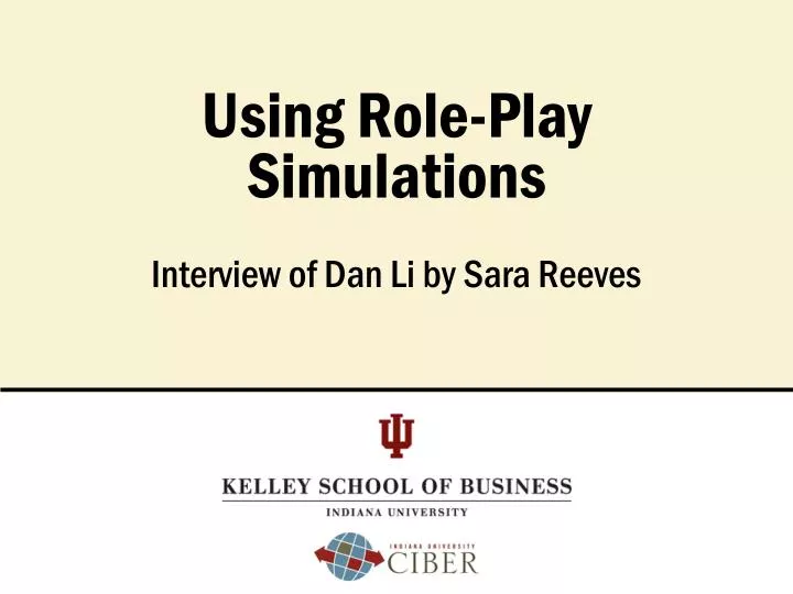 using role play simulations