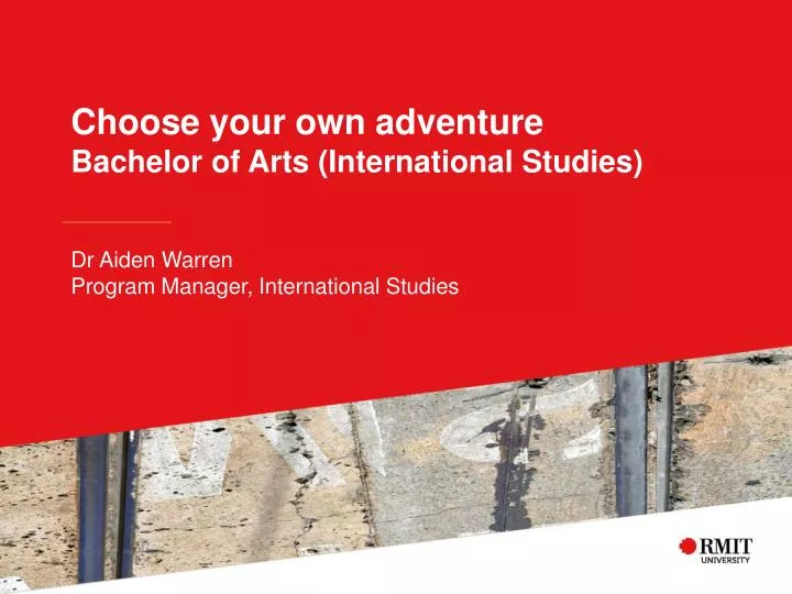 choose your own adventure bachelor of arts international studies