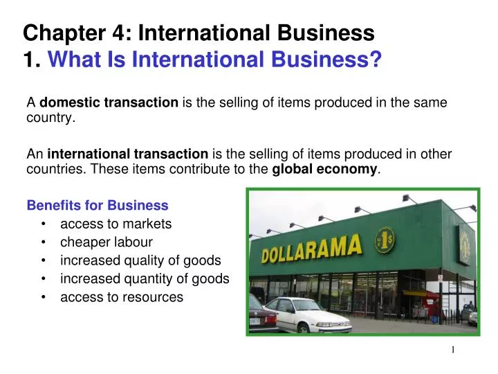 chapter 4 international business 1 what is international business