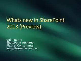 Whats new in SharePoint 2013 (Preview)