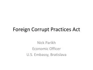 Foreign Corrupt Practices Act