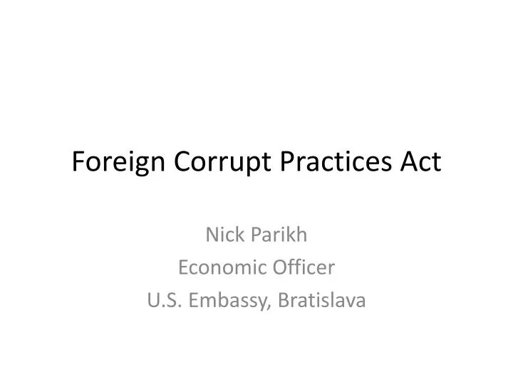 foreign corrupt practices act