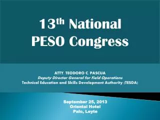 13 th National PESO Congress