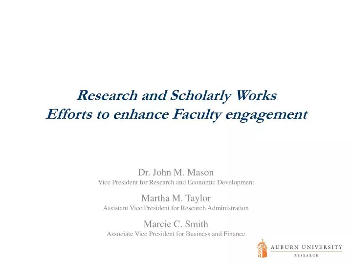 research and scholarly works efforts to enhance faculty engagement