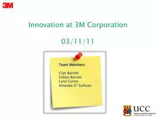 Innovation at 3M Corporation 03/11/11