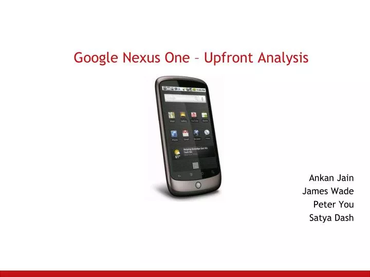 google nexus one upfront analysis