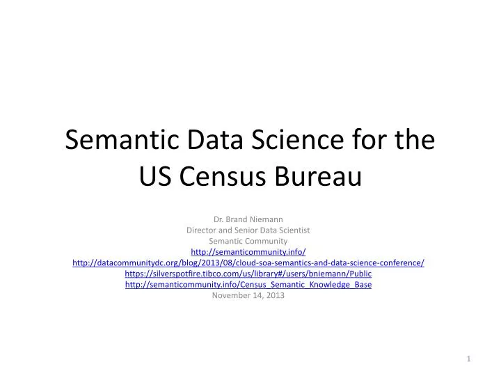 semantic data science for the us census bureau