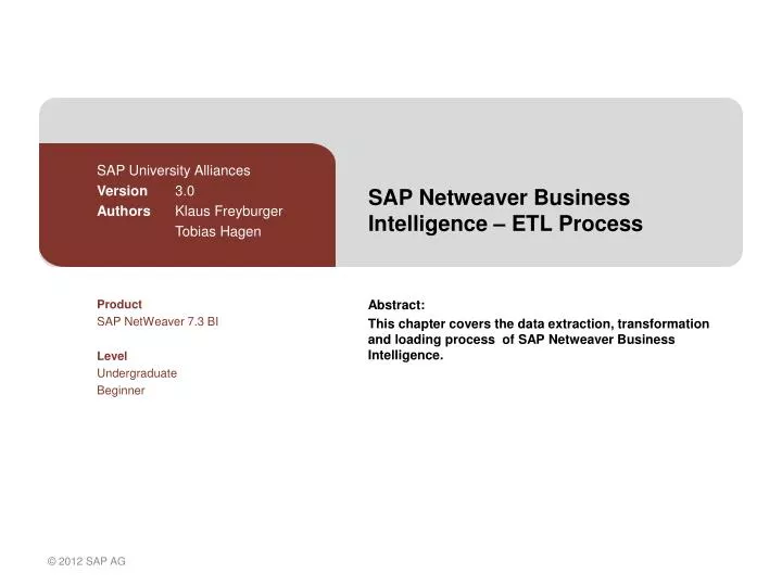 sap netweaver business intelligence etl process