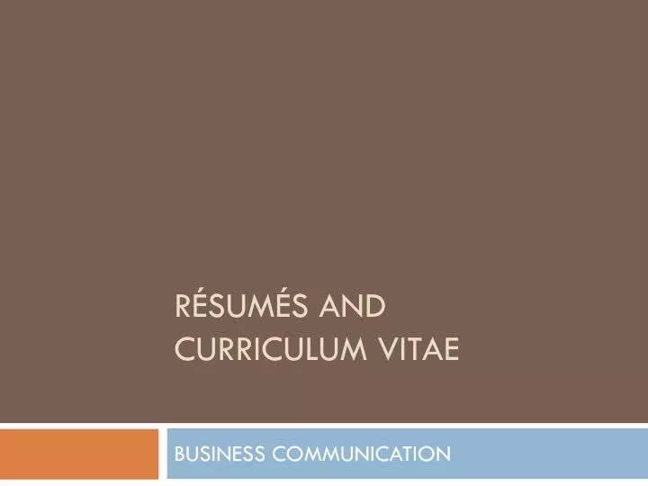 r sum s and curriculum vitae