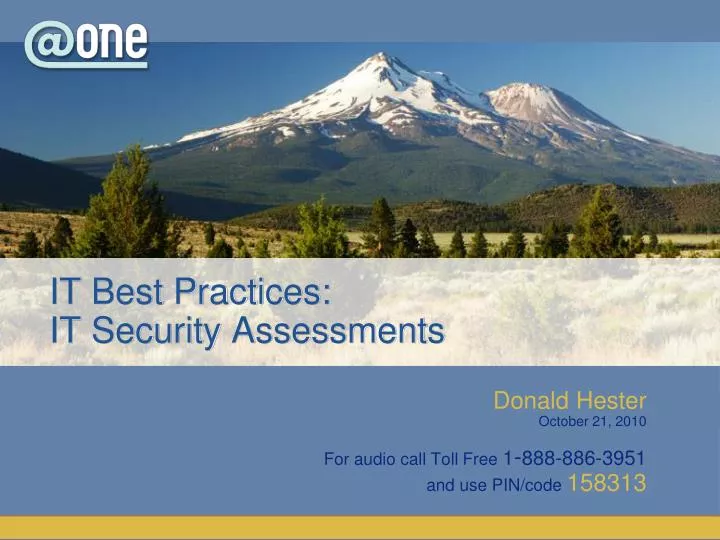 it best practices it security assessments