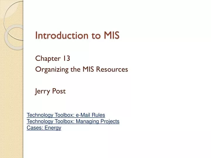 introduction to mis