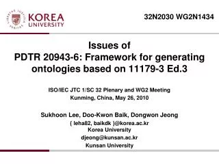 Issues of PDTR 20943-6: Framework for generating ontologies based on 11179-3 Ed.3