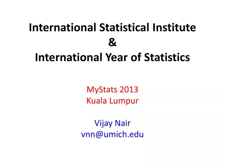international statistical institute international year of statistics