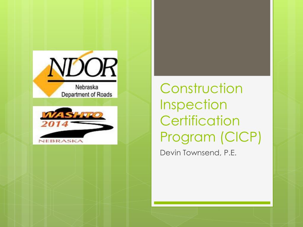 PPT - Construction Inspection Certification Program (CICP) PowerPoint ...