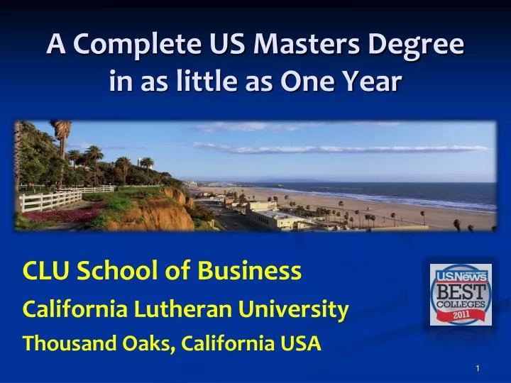 a complete us masters degree in as little as one year