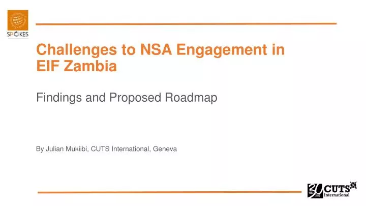 challenges to nsa engagement in eif zambia findings and proposed roadmap