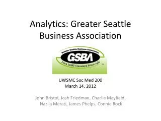 Analytics: Greater Seattle Business Association