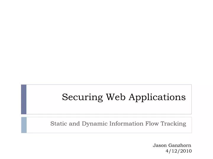 securing web applications