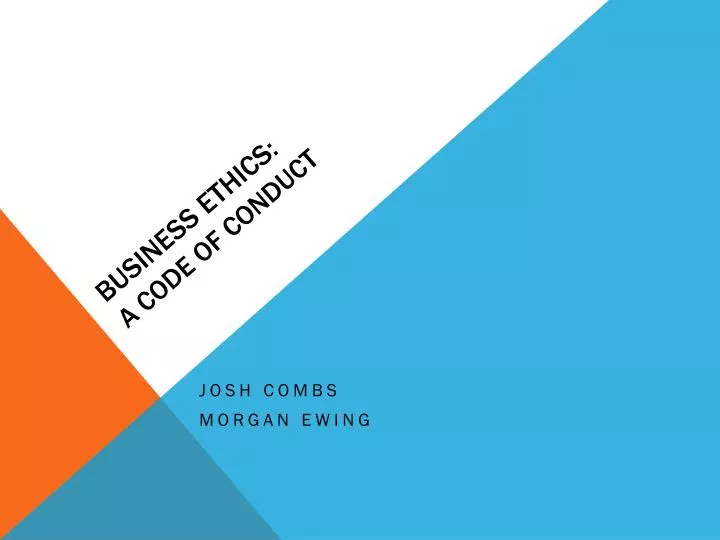 business ethics a code of conduct