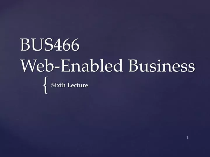bus466 web enabled business