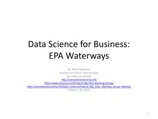 Data Science for Business: EPA Waterways