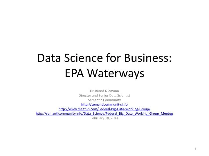 data science for business epa waterways