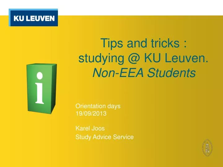 tips and tricks studying @ ku leuven non eea students