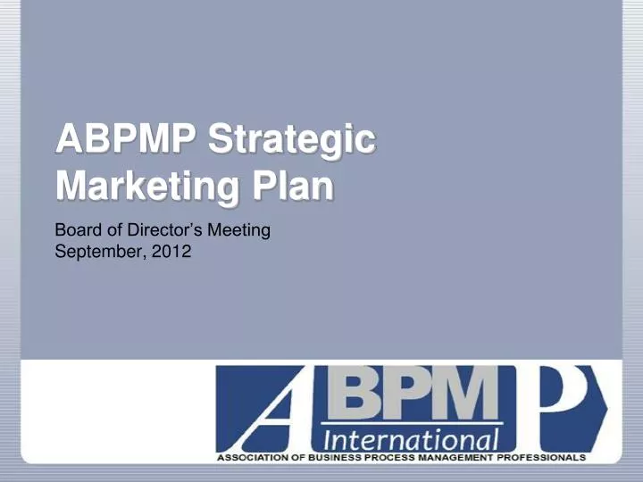 abpmp strategic marketing plan