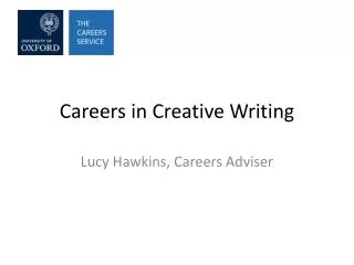 Careers in Creative Writing