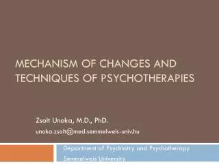 Mechanism of Changes and Techniques of Psychotherapies