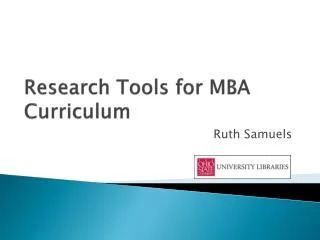 Research Tools for MBA Curriculum