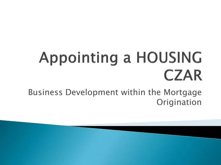 appointing a housing czar