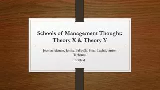 Schools of Management Thought: Theory X &amp; Theory Y