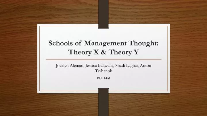 schools of management thought theory x theory y