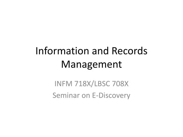 information and records management