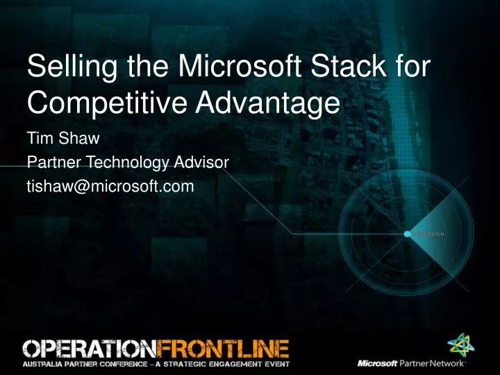 selling the microsoft stack for competitive advantage