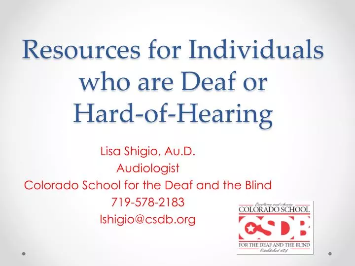 resources for individuals who are deaf or hard of hearing