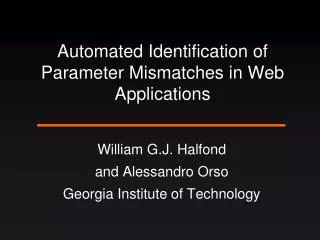 Automated Identification of Parameter Mismatches in Web Applications